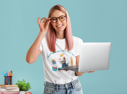 Classroom Cutie with a 'Purr'-pose! Crewneck T-shirt